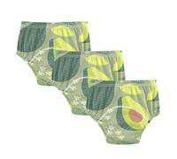 GuoChe Little Boys Potty Training Panties Green Avocado Sliced Plant Leaves 3pcs Absorb Water Sleep Boxer Briefs Underwear, Green Avocado Sliced Plant Leaves, 2 Years