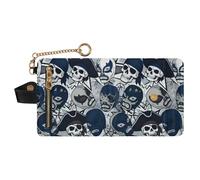 GuoChe Lucha Libre Pirate Skull Comic Pattern Ladies Classic Foldable Wallet Waterproof PU Leather Card Wallet for Woman Girl
