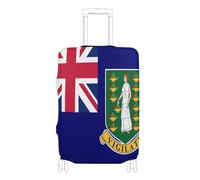 GuoChe Luggage Protector Multi-Size for Most Standard Luggage Elastic & Stretchy Scratch Resistant Suitcase Protector for Travel, British Virgin Islands Flag, XL 29-32 in, Vintage