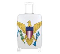 GuoChe Luggage Protector Multi-Size for Most Standard Luggage Elastic & Stretchy Scratch Resistant Suitcase Protector for Travel, US Virgin Islands Flag, S 18-20 in, Vintage