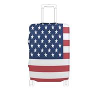 GuoChe Luggage Protector Multi-Size for Most Standard Luggage Elastic & Stretchy Scratch Resistant Suitcase Protector for Travel, Flag of the United States of America, L 26-28 in, Vintage