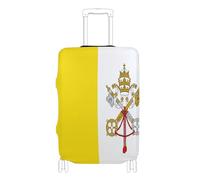 GuoChe Luggage Protector Multi-Size for Most Standard Luggage Elastic & Stretchy Scratch Resistant Suitcase Protector for Travel, Flag of Vatican City, S 18-20 in, Vintage
