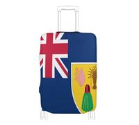 GuoChe Luggage Protector Multi-Size for Most Standard Luggage Elastic & Stretchy Scratch Resistant Suitcase Protector for Travel, Flag of the Turks and Caicos Islands, M 22-24 in, Vintage