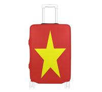GuoChe Luggage Protector Multi-Size for Most Standard Luggage Elastic & Stretchy Scratch Resistant Suitcase Protector for Travel, Vietnam Flag, M 22-24 in, Vintage