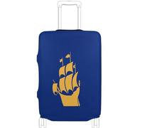 GuoChe Luggage Protector Multi-Size for Most Standard Luggage Soft Luggage Cover Anti-Slip Protection Travel Luggage Cover, City Flag Quebec Canada, L 26-28 in, Vintage