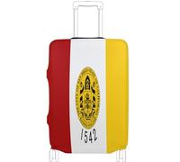 GuoChe Luggage Protector Multi-Size for Most Standard Luggage Soft Luggage Cover Anti-Slip Protection Travel Luggage Cover, City Flag San Diego California, S 18-20 in, Vintage