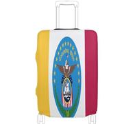GuoChe Luggage Protector Multi-Size for Most Standard Luggage Soft Luggage Cover Anti-Slip Protection Travel Luggage Cover, City Flag Columbus Ohio, M 22-24 in, Vintage