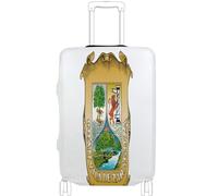 GuoChe Luggage Protector Multi-Size for Most Standard Luggage Soft Luggage Cover Anti-Slip Protection Travel Luggage Cover, Flag Of Coahuila, S 18-20 in, Vintage
