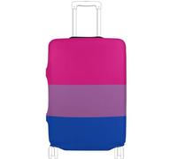 GuoChe Luggage Protector Multi-Size for Most Standard Luggage Soft Luggage Cover Anti-Slip Protection Travel Luggage Cover, Magenta Purple Blue Layered Stripes, L 26-28 in, Vintage