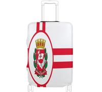 GuoChe Luggage Protector Multi-Size for Most Standard Luggage Soft Luggage Cover Anti-Slip Protection Travel Luggage Cover, City Flag Sao Paulo Brazil, S 18-20 in, Vintage