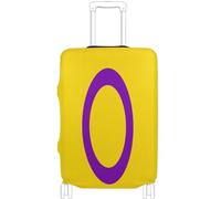 GuoChe Luggage Protector Multi-Size for Most Standard Luggage Soft Luggage Cover Anti-Slip Protection Travel Luggage Cover, Yellow Purple Circle Abstract Design, S 18-20 in, Vintage