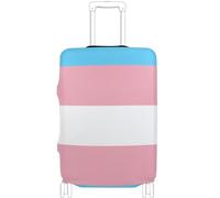 GuoChe Luggage Protector Multi-Size for Most Standard Luggage Soft Luggage Cover Anti-Slip Protection Travel Luggage Cover, Soft Blue Blush Stripe Pattern, XL 29-32 in, Vintage