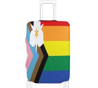 GuoChe Luggage Protector Multi-Size for Most Standard Luggage Soft Luggage Cover Anti-Slip Protection Travel Luggage Cover, City Flag Salt Lake City Utah Progress Pride, XL 29-32 in, Vintage