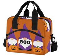 GuoChe Lunch Bag Insulated Lunch Tote for Adults Spooky Halloween Gnomes Pumpkin Web Pattern Bug Pattern Witchy Boo