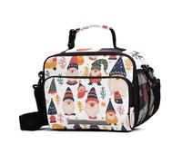 GuoChe Lunch Bags Christmas Scandinavian Goodluck Gnome Water-Resistant Reusable Insulated Lunch Box with Adjustable Shoulder Strap Insulated Tote Bag for Work Travel Picnic Lunch