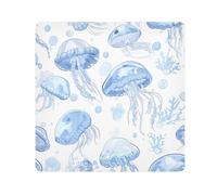 GuoChe Magic Make Up Bag Pouchs Cloth Cartoon Moon Jellyfish Blue White Cosmetic Organizer Wrap Camera Lens Cloth Wrapper Cosmetic Organizers For Travel 17.7 X 17.7, cartoon Moon jellyfish white4,