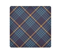 GuoChe Magic Makeup Travel Case Cloth Navy Blue Yellow Buffalo Plaid Tartan Check Scotland Cosmetic Organizer Wrap Camera Lens Cloth Wrapper For Organization 17.7 X 17.7, Navy Blue Yellow Buffalo