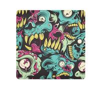 GuoChe Magic Self-Adhesive Cosmetics Pouchs Cloth Colorful Zombie Cartoon Style Makeup Organizer Wrap Camera Lens Cloth Wrapper Makeup For Women 17.7 X 17.7, colorful zombie cartoon style,