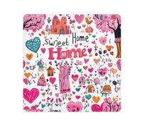 GuoChe Magic Self-Adhesive Makeup Travel Bag Cloth Cute Floral Peach Hearts Happy Valentine's Day Make Up Organizers Wrap Camera Lens Cloth Wrapper Organizer Bags For Women 17.7 X 17.7, cute Floral