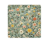 GuoChe Magic Self-Adhesive Makeup Travel Case Cloth Spring Flowers Retro Green Make Up Organizers Wrap Camera Lens Cloth Wrapper For Organization 13.8 X 13.8, spring Flowers retro Green, 13.8x13.8in,