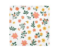 GuoChe Magic Sticker Cosmetic Bag Cloth Cute Spring Colorful Florals White Portable Makeup Organizer Wrap Camera Lens Cloth Wrapper Makeup For Women 13.8 X 13.8, cute spring colorful Florals white82,