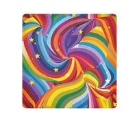 GuoChe Magic Sticker Cosmetics Pouchs Cloth Cute Stars Rainbow Spiral Swirls Makeup Organizer Wrap Camera Lens Cloth Wrapper For Organization 17.7 X 17.7, cute stars rainbow spiral swirls,