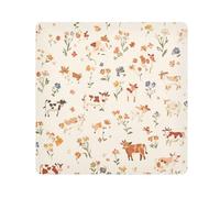 GuoChe Magic Sticker Make Up Bag Cloth Cute Cow Beige Floral Cosmetic Organizer Wrap Camera Lens Cloth Wrapper For Organization 13.8 X 13.8, cute Cow Beige floral569, 13.8x13.8in, Art Deco