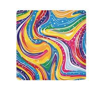 GuoChe Magic Sticker Make Up Bag Cloth Rainbow Swirl Cartoon Stars Jewelry Organizer Wrap Camera Lens Cloth Wrapper Cosmetic Organizers For Travel 17.7 X 17.7, Rainbow swirl cartoon stars,