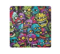 GuoChe Magic Sticker Make Up Bag Pouchs Cloth Cartoon Zombie Doodle Colorful Cosmetic Bag Organizer Wrap Camera Lens Cloth Wrapper Makeup For Women 13.8 X 13.8, cartoon zombie doodle colorful,