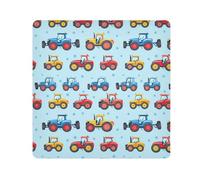 GuoChe Magic Sticker Make Up Bag Pouchs Cloth Colorful Cartoon Tractors Light Blue Dots Cosmetic Organizer Wrap Camera Lens Cloth Wrapper Cosmetic Organizers For Travel 21.7 X 21.7, colorful cartoon