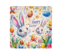 GuoChe Magic Sticker Travel Pouchs Cloth Happy Easter Bunny Flowers Doodle Cosmetic Travel Bag Organizer Wrap Camera Lens Cloth Wrapper For Toiletries 21.7 X 21.7, Happy Easter Bunny flowers doodle1,