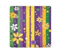 GuoChe Magic Travel Cosmetic Bag Cloth Mardi Gras Carnival Purple Gold Green Makeup Bag Organizer Wrap Camera Lens Cloth Wrapper Cosmetic Organizers For Travel 13.8 X 13.8, Mardi Gras Carnival purple