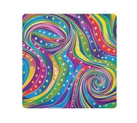 GuoChe Magic Travel Pouchs Cloth Rainbow Spiral Cute Stars Swirls Cosmetic Organizer Wrap Camera Lens Cloth Wrapper For Organization 17.7 X 17.7, rainbow spiral cute stars swirls, 17.7x17.7in, Art