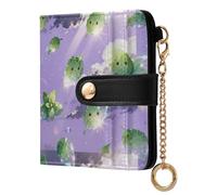GuoChe Magical Leaf and Sky Ladies Folding Coin Wallet Portable PU Leather Folding Wallet for Women Boys Girls
