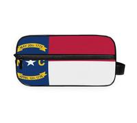 GuoChe Makeup Bag 2 Pockets Simple Stylish Bathroom Organizer North Carolina State Flag
