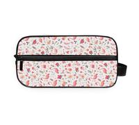 GuoChe Makeup Bag All-in-One Storage durables Twill Fabric Makeup/Shaving/Toiletry Storage Christmas Pattern with Blush Flamingo