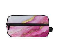 GuoChe Makeup Bag All-in-One Storage Full Printed Design for Travel Marble Hot Pastel White