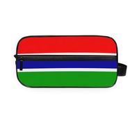 GuoChe Makeup Bag Easy to Carry durables Twill Fabric Bathroom Organizer National Flag Of The Gambia