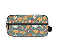 GuoChe Makeup Bag Easy to Carry Full Printed Design Bathroom Organizer Gingerbread Merry Christmas
