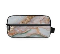 GuoChe Makeup Bag Hanging Design Full Printed Design Bathroom Organizer Marble White Rose Gold