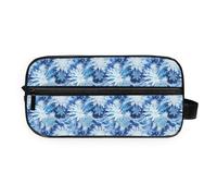 GuoChe Makeup Bag Hanging Design Full Printed Design for Women & Men Blue Snowflake Christmas Seamless Pattern