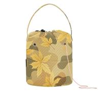 GuoChe Maple Leaf Camouflage Mix Pattern Yarn Bags Crochet Supply Bag with Holes Craft Bag for Knitting Needle Knitting Accessory