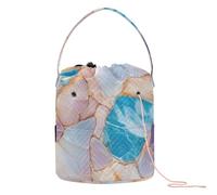 GuoChe Marble Stones Simple Minimalist Crochet Storage Crochet Bags Crocheting Portable Crochet Tote for Crochet Hook Knitting Accessories