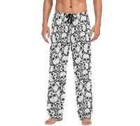 GuoChe Mens Skulls Pajama Bottoms Pajama Pants for Men Lounge Pants M