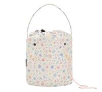 GuoChe Merry Christmas Multicolored Snowflakes Crochet Yarn Bag Yarn Storage Containers with Holes Storage Bag for Crochet Hook Crochet Backpack