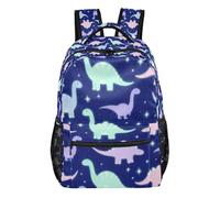 GuoChe Multi Compartment Backpack durables for Men Airplanes Traveling Bookbag Dark Base Multitone Dino Layout, Dark Base Multitone Dino Layout, M
