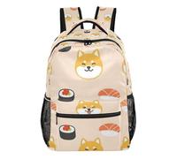 GuoChe Multi Compartment Backpack Lightweight for Boys Gym Bookbag Sushi Cat Stack Cute Composition, Sushi Cat Stack Cute Composition, S