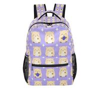 GuoChe Multi Compartment Backpack Lightweight for Boys Gym Bookbag Sushi Cat Stack Cute Composition, Guinea Pig Blueberry Pattern, S