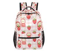 GuoChe Multi Compartment Backpack Lightweight for Men Trave Bookbag Arctic Penguin Scene Print, Bunny Berry Garden Print, S