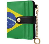 GuoChe National Flag Of Burkina Faso Ladies Slim Foldable Wallet Portable Compact PU Leather Wallet for Girls Women Ladies, National Flag of Brazil, One Size, Modern